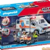 Ambulancia playmobil city action 63 pzas. - luz y sonido