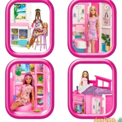 Apartamento barbie c/muñeca 66x43 cm. - 360º - 4 zonas de juego