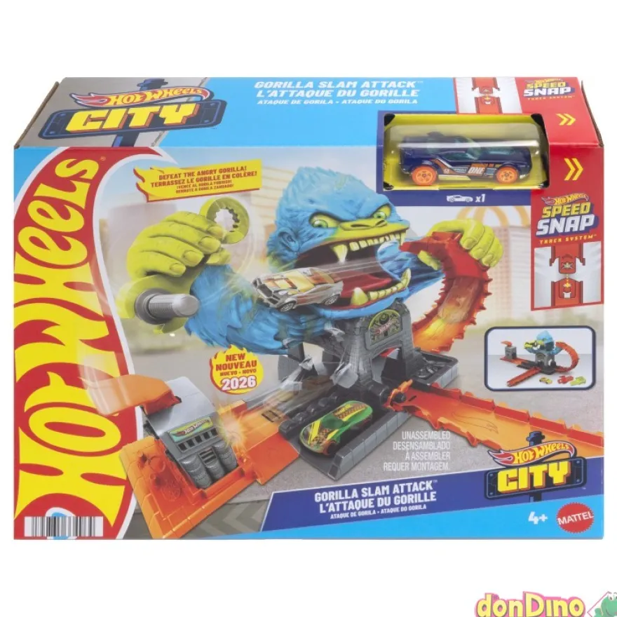 Ataque del gorila feroz hot wheels city - con 1 vehículo