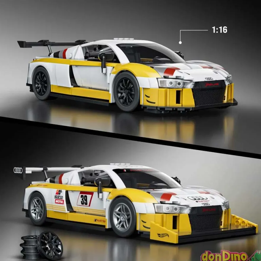 15 audi r8 lms construccion hot wheels 820 pzas.