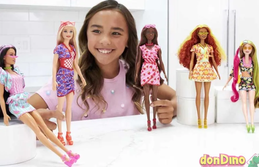 Barbie color reveal frutas dulces 7 sorpresas
