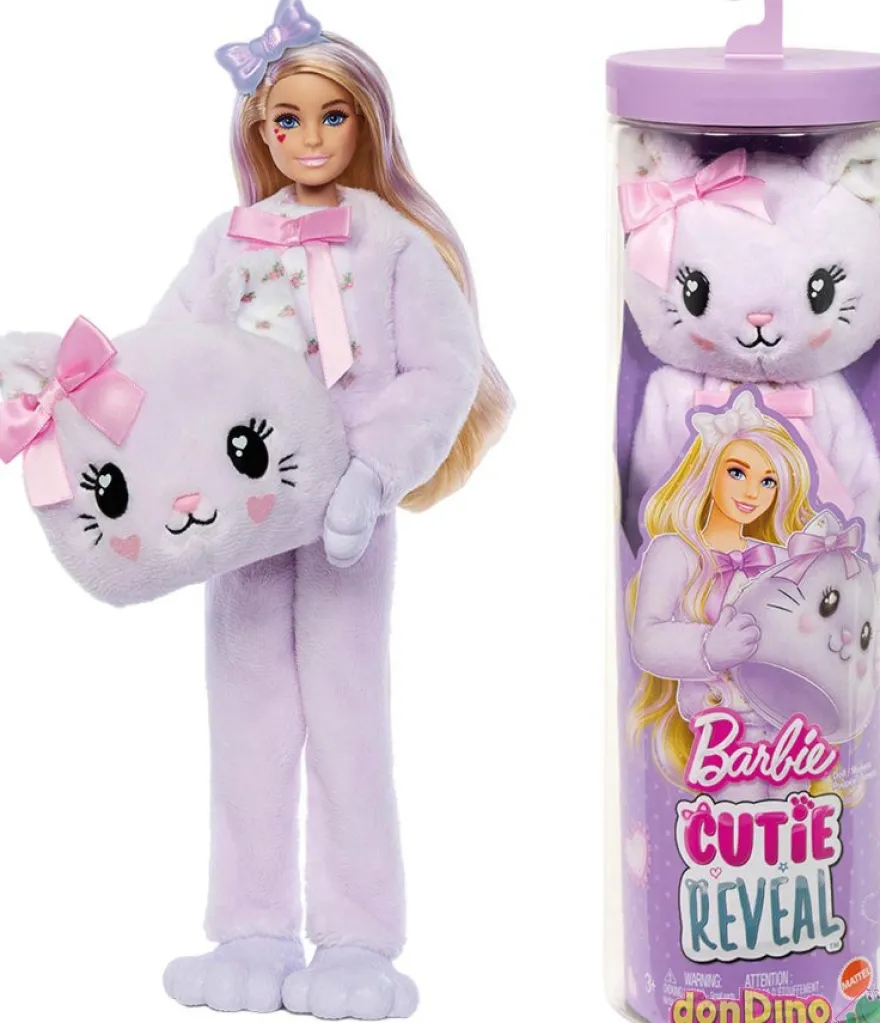 Barbie cutie reveal lazos dulces gatito lila