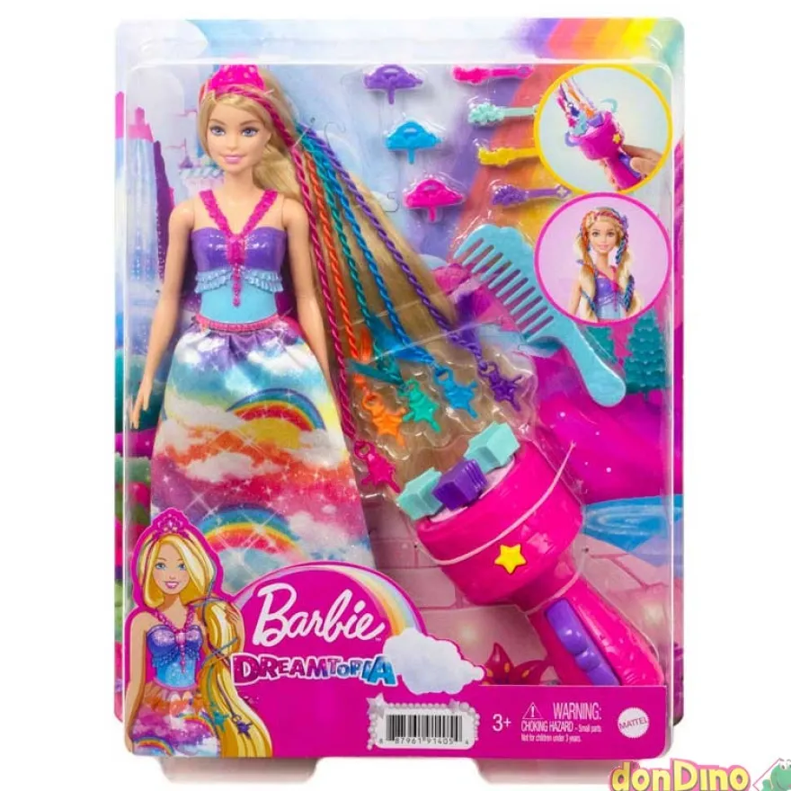 Barbie dreamtopia princesa trenzas trenzas de colores