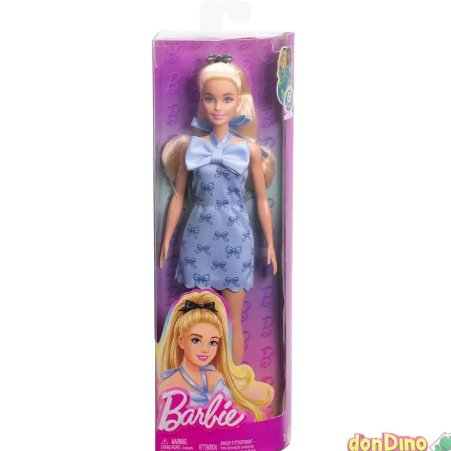 Barbie fashionistas vestido lazo az azul - (237)