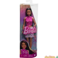 Barbie fashionista vestido rock rosa y metalico