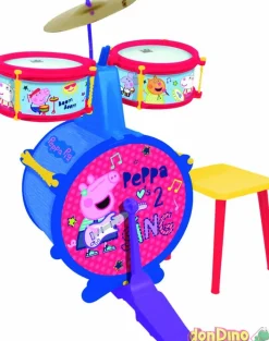 Bateria c/banqueta peppa pig