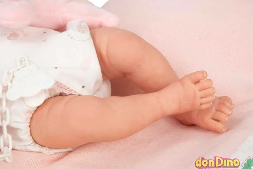 Bebe reborn ariel rosa 40 cm. c/manta y peluche