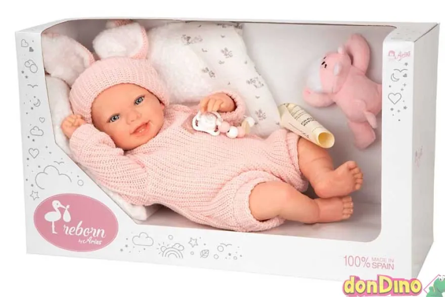 Bebe reborn lucia 45 cm. c/cojin c/peluche