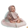 Bebe reborn luna 40 cm. con manta nido rosa