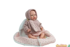 Bebe reborn luna 40 cm. con manta nido rosa