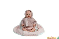 Bebe reborn luna 40 cm. con manta nido rosa