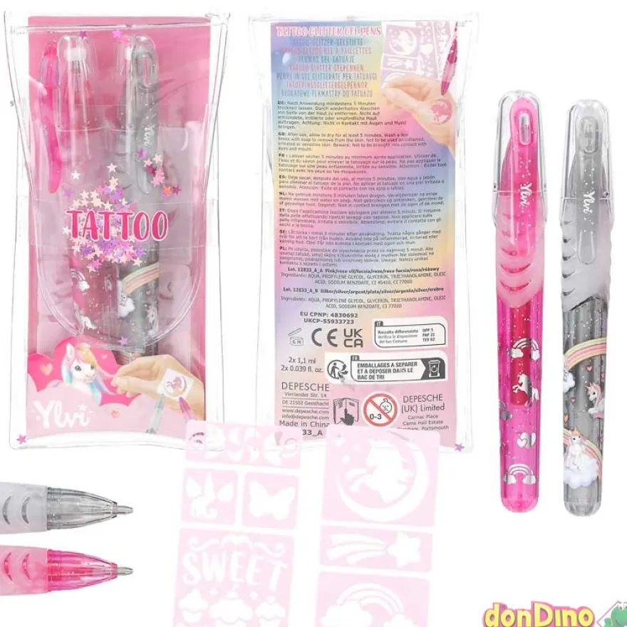 Boligrafos de gel purpurina ylvi