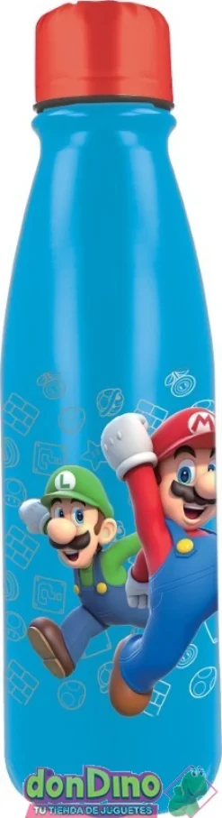 Botella aluminio super mario 600 ml
