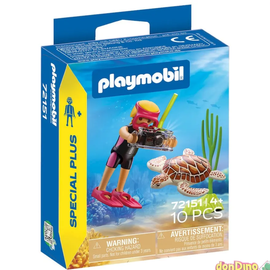 Buceadora con tortuga playmobil special plus - 10 pzas.