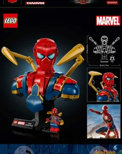 Busto de iron spider-man lego marve marvel - 379 pzas.