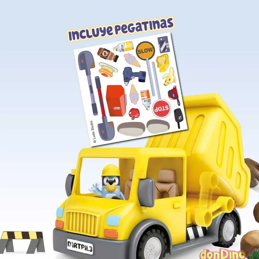 Camion volquete de bluey c/bluey y bingo