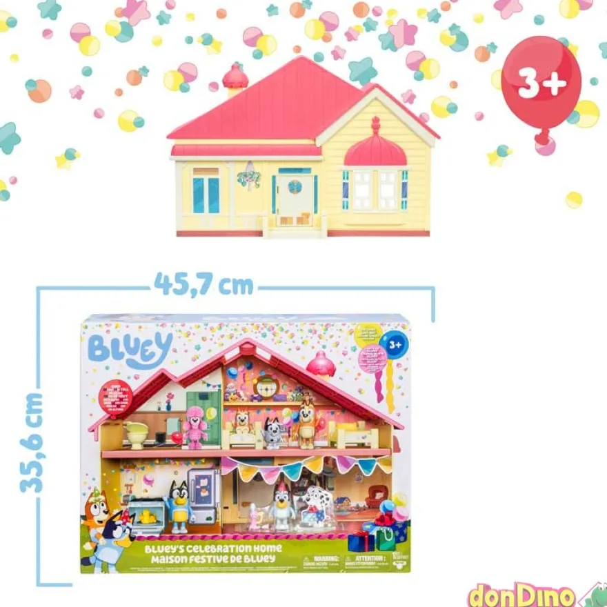 Casa celebracion bluey 11 pzas. y 1 figura de bluey