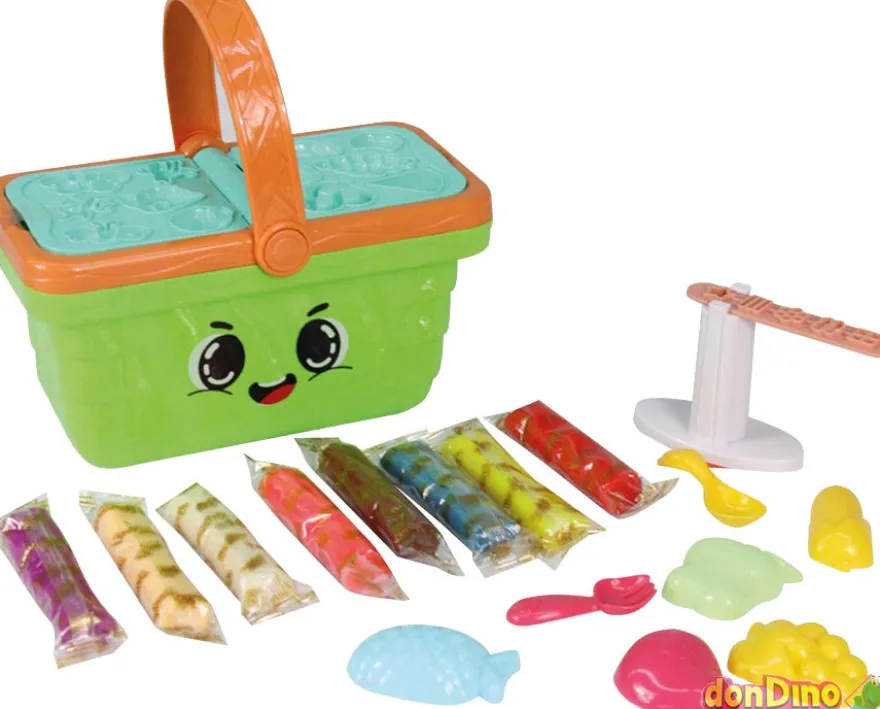 Cesta picnic frutas plastilina
