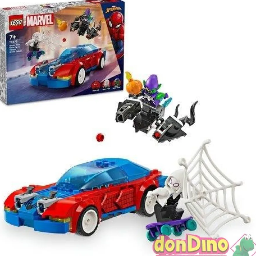 Coche carreras spider-man lego vs duende verde