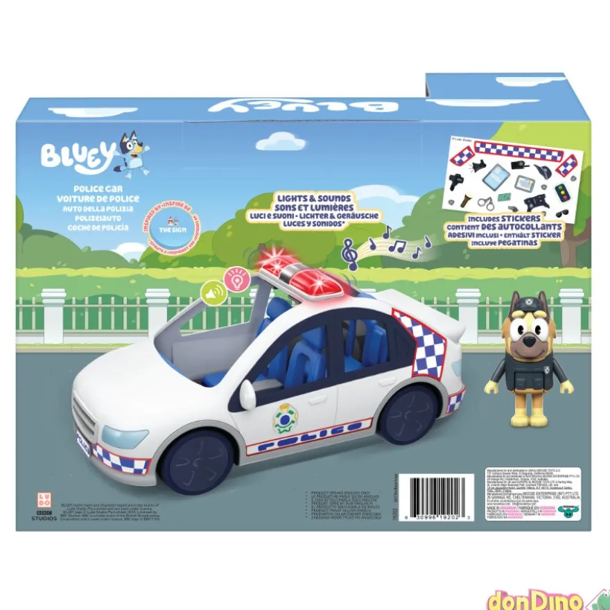 Coche de policia de bluey luz y sonido