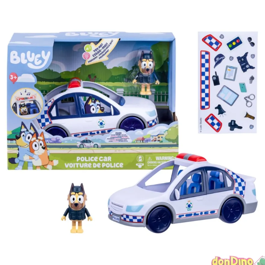 Coche de policia de bluey luz y sonido
