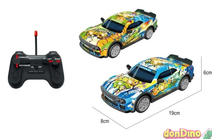 Coche graffiti r/c 1:22 luz led surtidos
