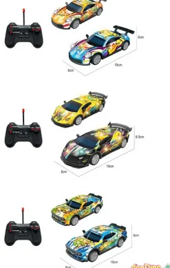 Coche graffiti r/c 1:22 luz led surtidos