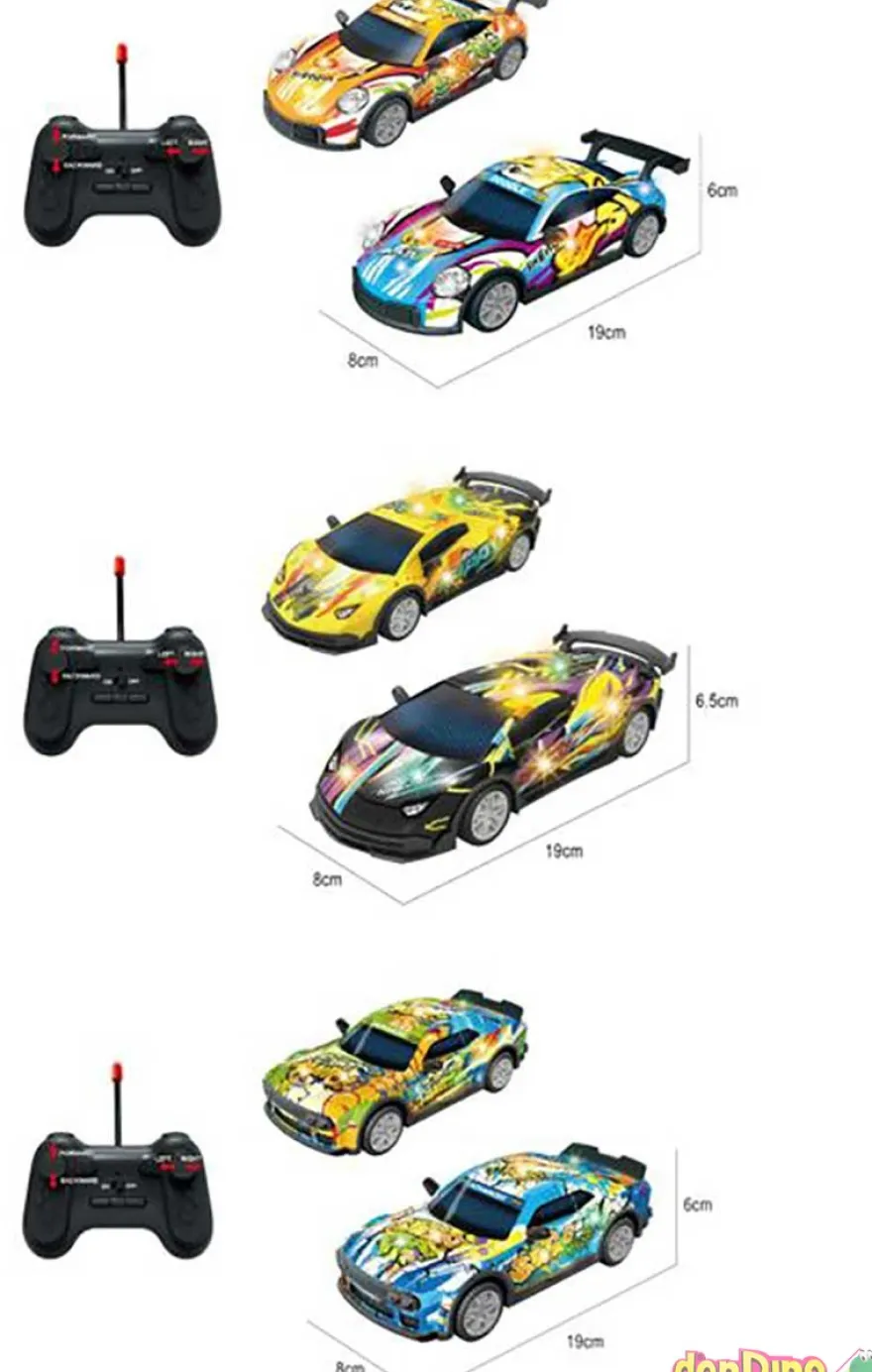Coche graffiti r/c 1:22 luz led surtidos