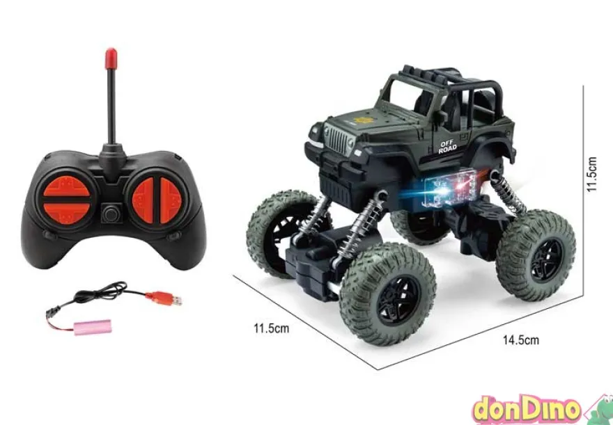 Coche militar climbing r/c con luz batería + cargador