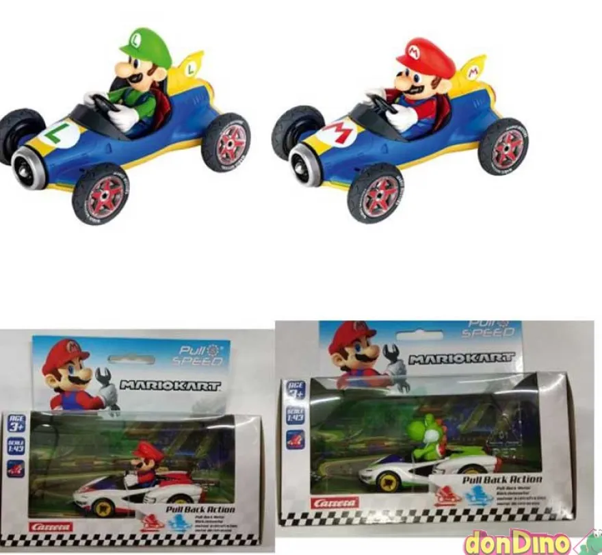 Coche pull & speed mario kart 1:43 motor de retroceso