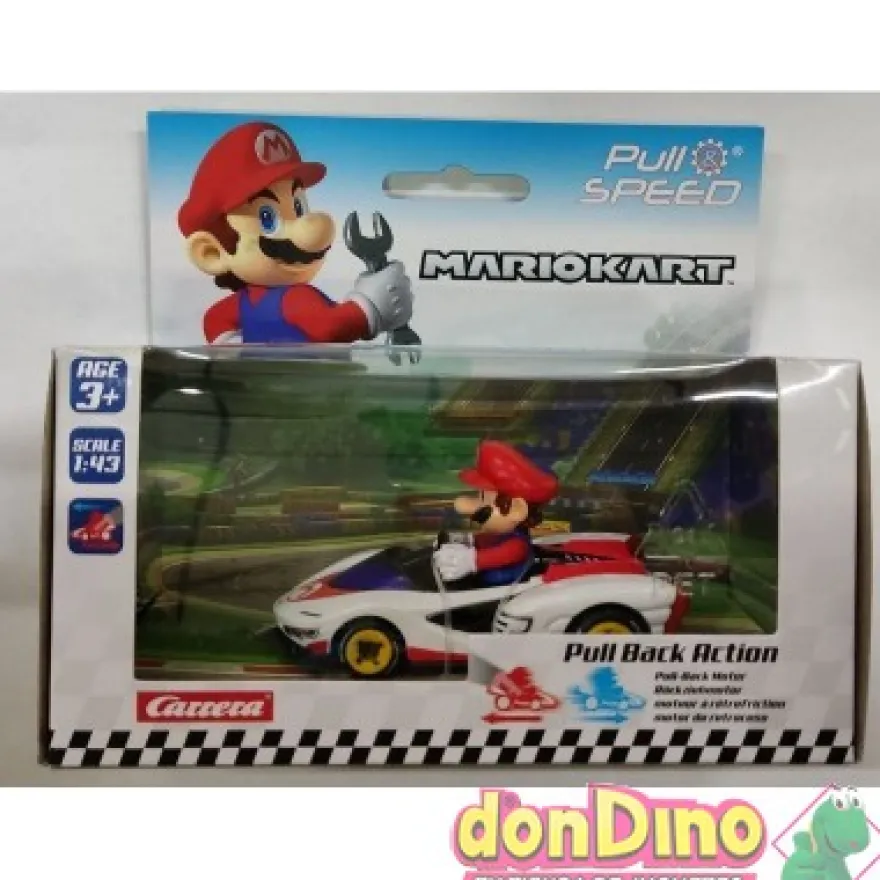 Coche pull & speed mario kart 1:43 motor de retroceso
