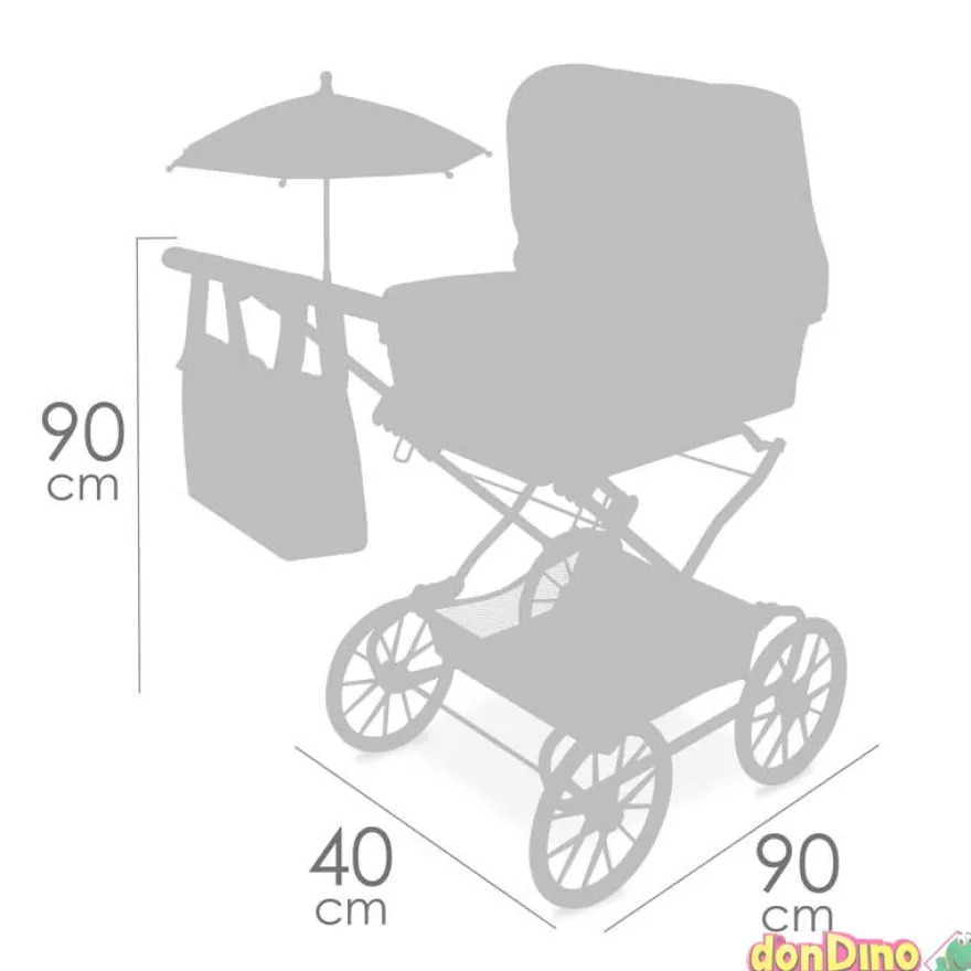 Coche reborn verona c/sombrilla plegable y c/bolso 105x90x40 cm.