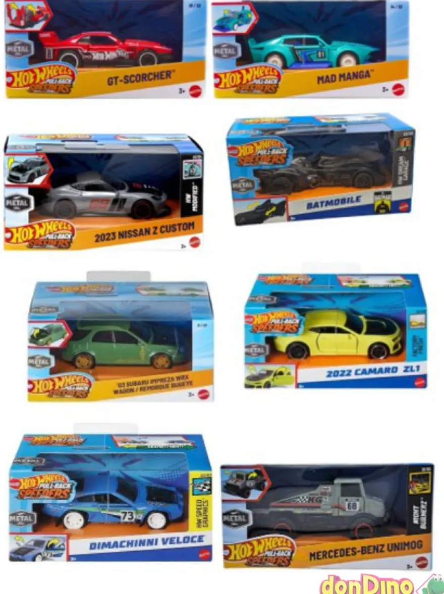 Coche speeders pull-back hot wheels metal