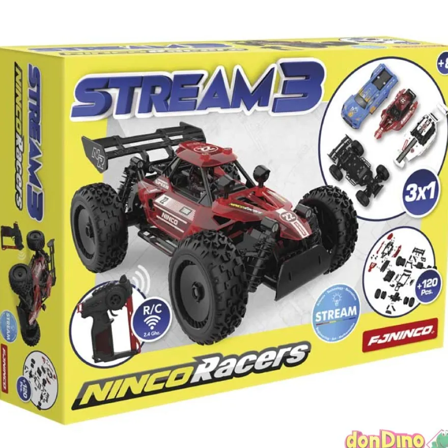 Coche stream 3 r/c 3 en 1 1:18 +120 pzas.