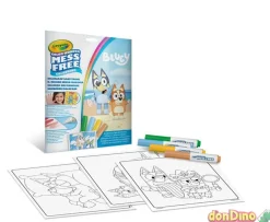 Colorea sin manchas bluey 18 paginas para colorear y 4 rotuladores