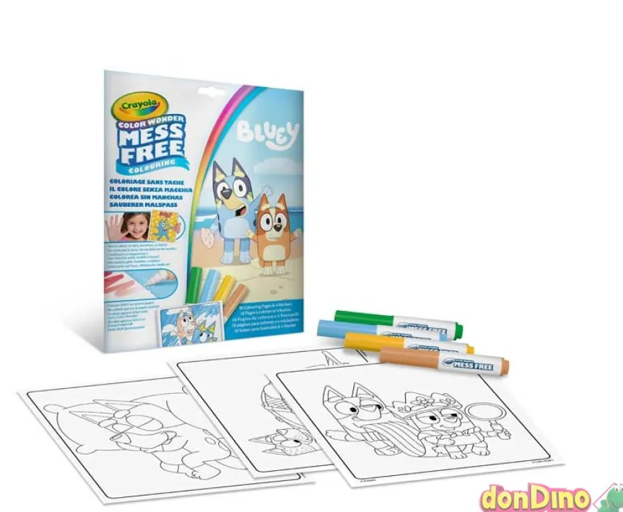 Colorea sin manchas bluey 18 paginas para colorear y 4 rotuladores