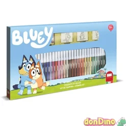 Conjunto de sellos bluey 36 rotuladores lavables,1 album,3 sellos,1 tampo