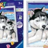 Creart cute huskies glitter 14 colores + marco