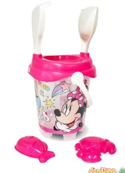Cubo playa equipado minnie transparente con moldes