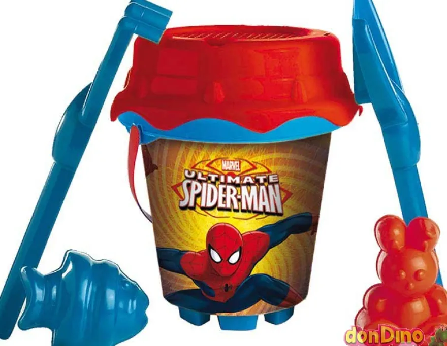 Cubo playa equipado spider-man con moldes
