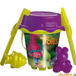 Cubo playa equipado trolls moldes aleatorios