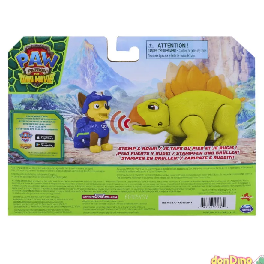 Dino rugiente + figura patrulla canina: la dino película surtidas
