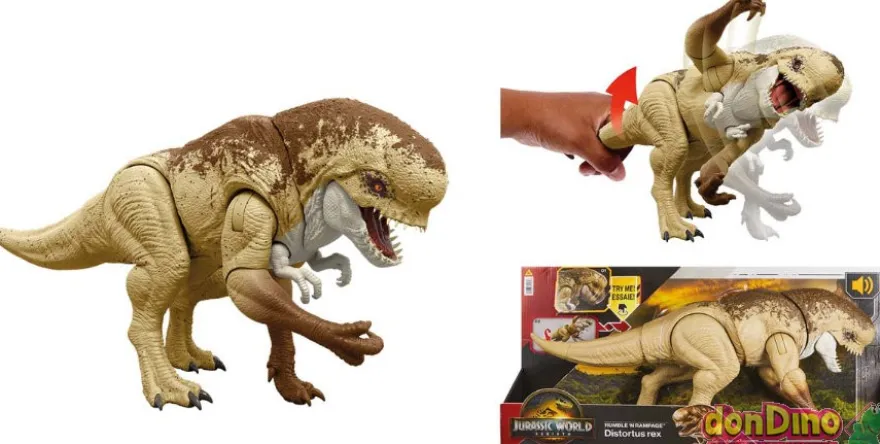 Dinosaurio distortus rex rumble'n rampage jurassic world - con sonido