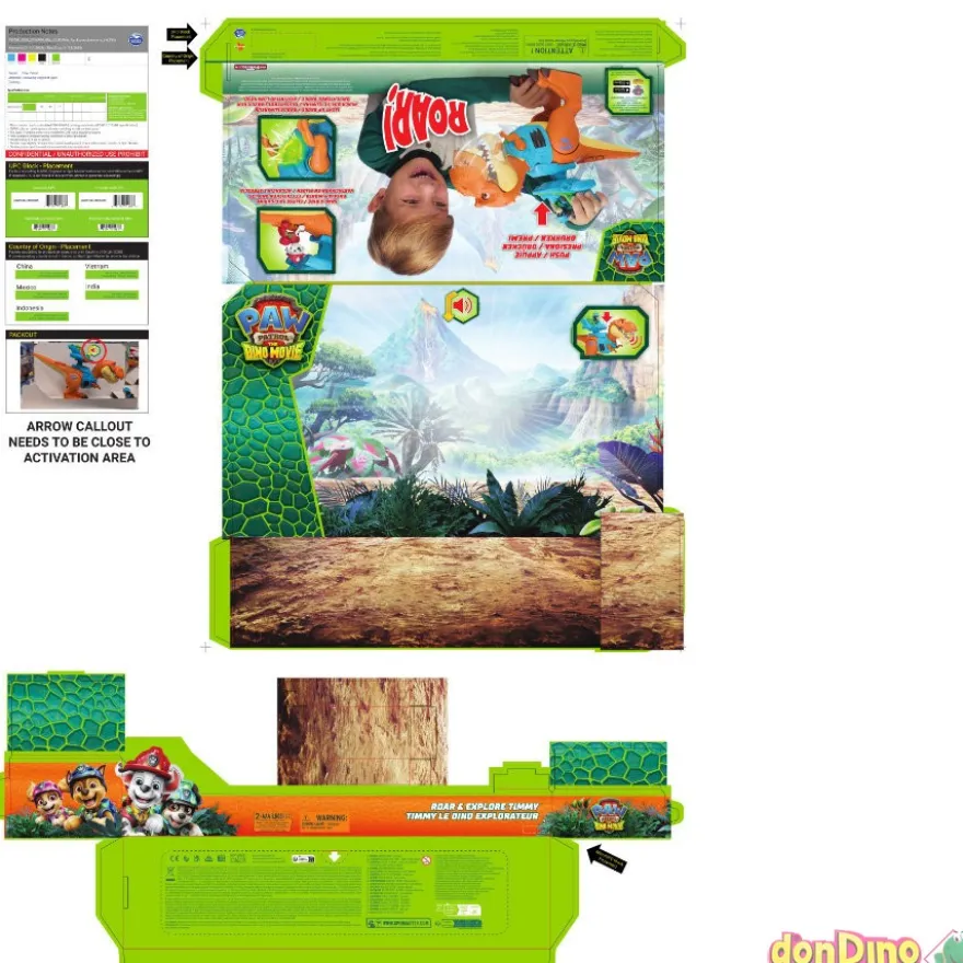 Dinosaurio timmy patrulla canina: dino película - luces y sonido