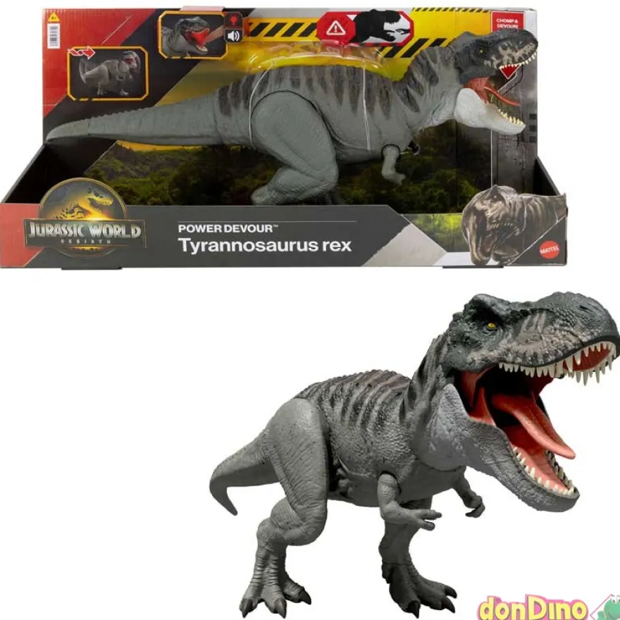 Dinosaurio tyrannosaurus rex poder devorador jurassic world renacer - luz y sonido