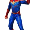 Disfraz capitana marvel 8-10 años traje completo con cubrebotas, cinturon, mascara