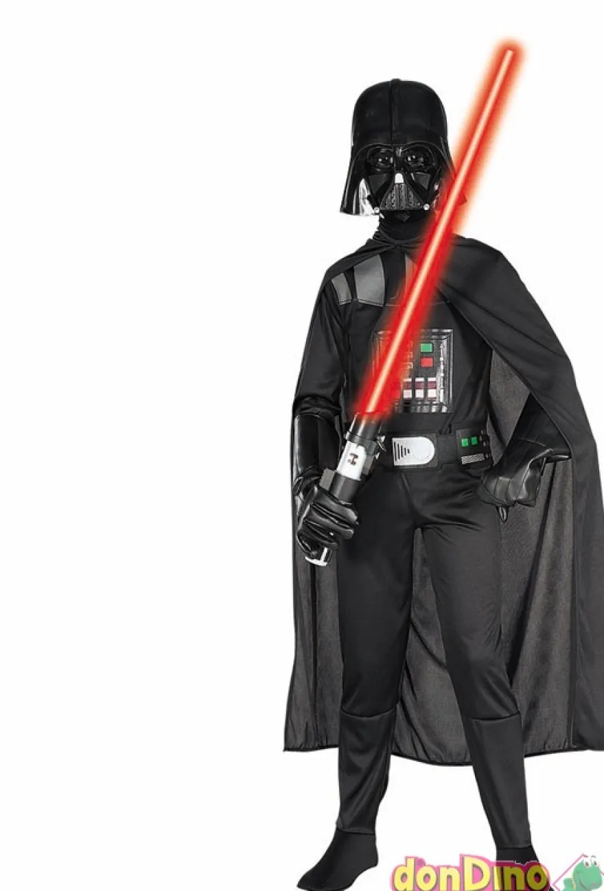 Disfraz darth vader star wars 3-4 a traje completo, cinturon, capa, mascara