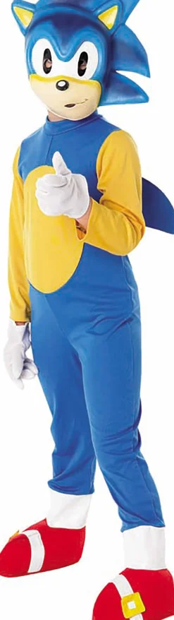 Disfraz sonic 3-4 años traje completo c/cubrebotas,mascara eva,guantes