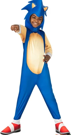Disfraz sonic 5-6 años traje con cubrezapatos y capucha