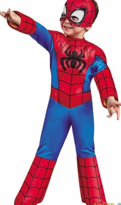 Disfraz spidey marvel 2-3 años amazing friends - traje acolchado, máscara